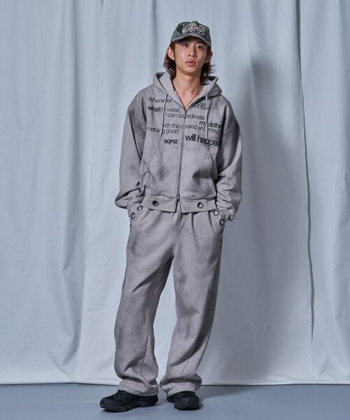 SEQUENZ（シークエンズ）の「＊新色追加【sqnz（エスキュンズ）】sqnz eyelet zip pk / ジップパーカー スタッズ フーディ ハトメ 裏起毛≪SET UP着用可能≫（パーカー・メンズ・グレー/その他1/ブラック/ピンク/ライトグレー・LARGE/MEDIUM/SMALL）」の9枚目の写真