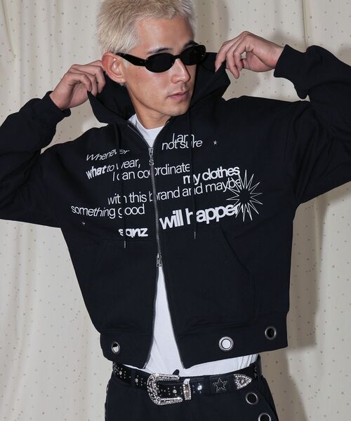 SEQUENZ（シークエンズ）の「＊新色追加【sqnz（エスキュンズ）】sqnz eyelet zip pk / ジップパーカー スタッズ フーディ ハトメ 裏起毛≪SET UP着用可能≫（パーカー・メンズ・グレー/その他1/ブラック/ピンク/ライトグレー・LARGE/MEDIUM/SMALL）」の19枚目の写真