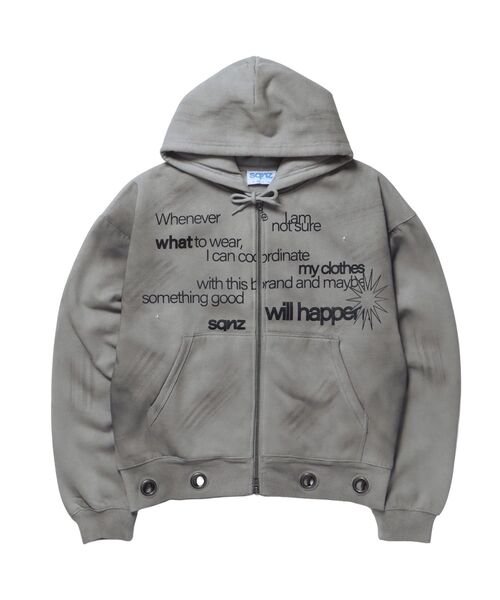 SEQUENZ(シークエンズ)の「※WEB限定 / セットアップ対応 / アイレットジップパーカー / sqnz eyelet zip pk(パーカー・メンズ・グレー/その他1/ブラック/ピンク/ライトグレー・LARGE/MEDIUM/SMALL)」の11枚目の写真