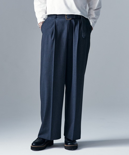 glamb(グラム)の「Blue Noise Slacks / ブルーノイズスラックス(スラックス・メンズ・インディゴブルー/ブラック/グレー・S/M/L)」の2枚目の写真
