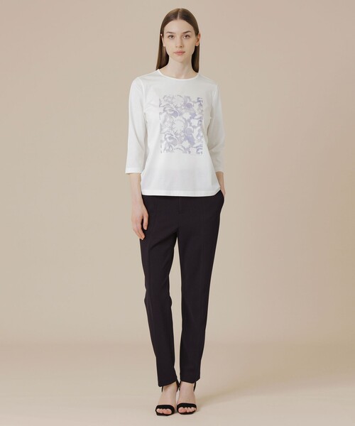 MACKINTOSH LONDON(マッキントッシュ ロンドン)の「【BIBURY FLOWER】シルエットバイブリープリントTシャツ(Tシャツ/カットソー・レディース・ベージュ/ブルー・40/38)」の3枚目の写真