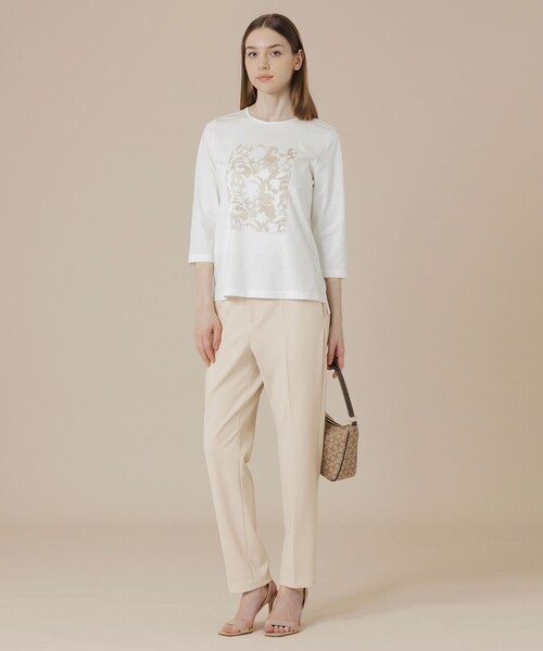 MACKINTOSH LONDON(マッキントッシュ ロンドン)の「【BIBURY FLOWER】シルエットバイブリープリントTシャツ(Tシャツ/カットソー・レディース・ベージュ/ブルー・40/38)」の4枚目の写真