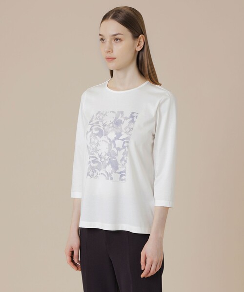 MACKINTOSH LONDON(マッキントッシュ ロンドン)の「【BIBURY FLOWER】シルエットバイブリープリントTシャツ(Tシャツ/カットソー・レディース・ベージュ/ブルー・40/38)」の6枚目の写真
