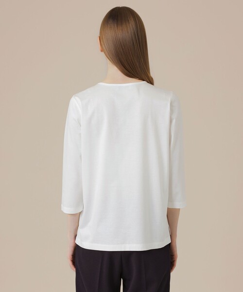 MACKINTOSH LONDON(マッキントッシュ ロンドン)の「【BIBURY FLOWER】シルエットバイブリープリントTシャツ(Tシャツ/カットソー・レディース・ベージュ/ブルー・40/38)」の7枚目の写真