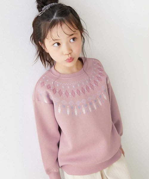 devirock（デビロック）の「デビラボ プリント 裏起毛  BOXシルエット トレーナー（スウェット・キッズ・レッド系1/レッド系2/ベージュ系1/グリーン系1/ブラック系2/ブルー系2/ベージュ系3/ブラック系4/ブラック系1/ベージュ系2/ブラック系3/グリーン系2/ブルー系1/ピンク系1・90cm/100cm/110cm/120cm/130cm/140cm/150cm/160cm）」の12枚目の写真