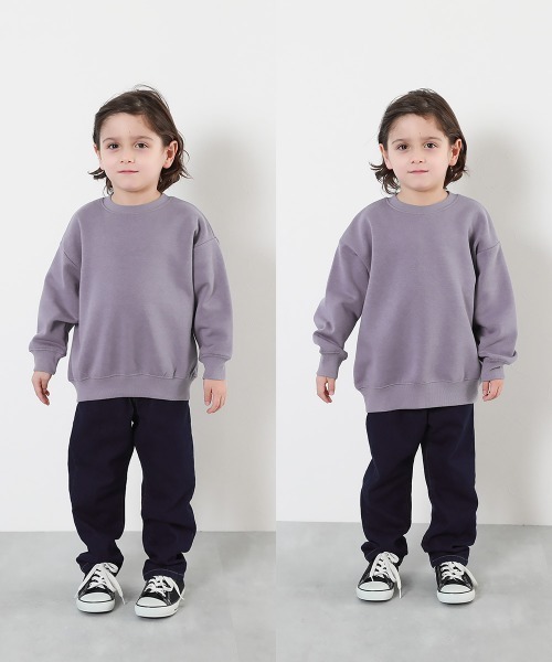 devirock（デビロック）の「デビラボ プリント 裏起毛  BOXシルエット トレーナー（スウェット・キッズ・レッド系1/レッド系2/ベージュ系1/グリーン系1/ブラック系2/ブルー系2/ベージュ系3/ブラック系4/ブラック系1/ベージュ系2/ブラック系3/グリーン系2/ブルー系1/ピンク系1・90cm/100cm/110cm/120cm/130cm/140cm/150cm/160cm）」の17枚目の写真