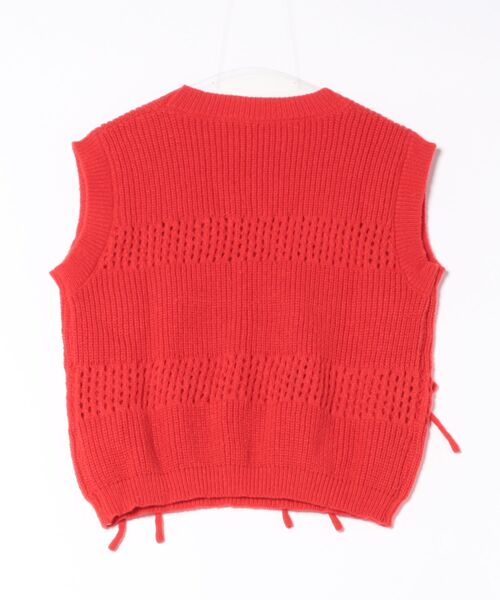 Uenui（ウニュイ）の「ribbon knit vest（ベスト・レディース・レッド・FREE）」の2枚目の写真