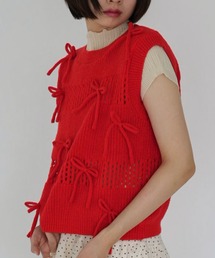 Uenui（ウニュイ）の「ribbon knit vest（ベスト）」