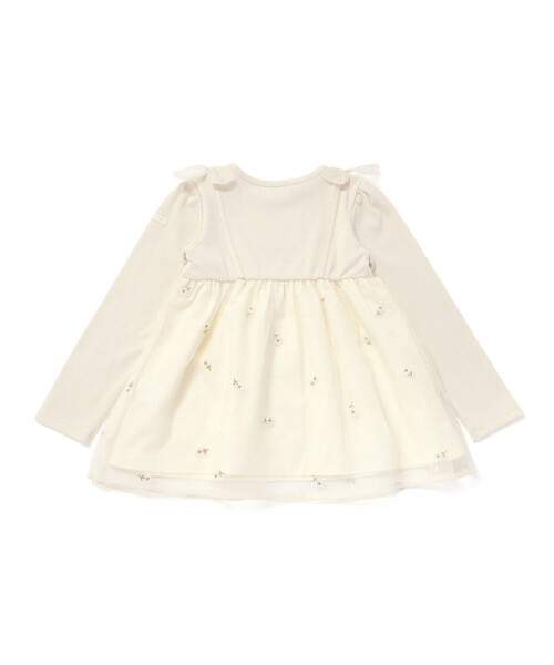 SLAP SLIP(スラップスリップ)の「花柄刺しゅうオーガンジービスチェドッキングTシャツ(80~130cm)(Tシャツ/カットソー・キッズ・イエロー/グレー・90cm/110cm/120cm/100cm/130cm/80cm)」の10枚目の写真