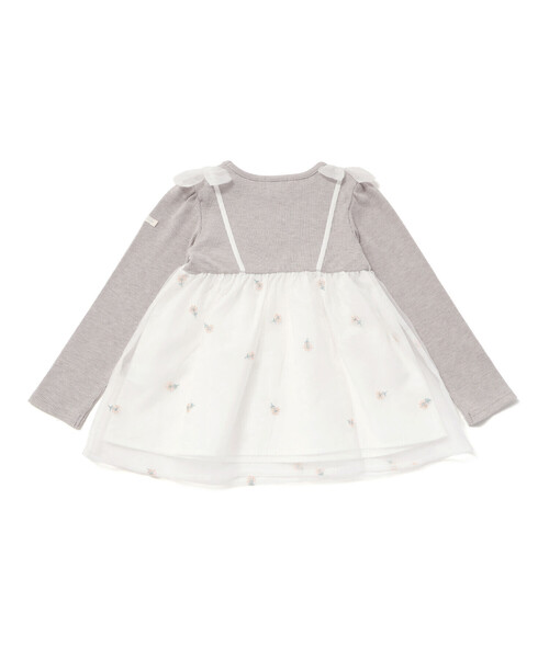 SLAP SLIP(スラップスリップ)の「花柄刺しゅうオーガンジービスチェドッキングTシャツ(80~130cm)(Tシャツ/カットソー・キッズ・イエロー/グレー・90cm/110cm/120cm/100cm/130cm/80cm)」の13枚目の写真