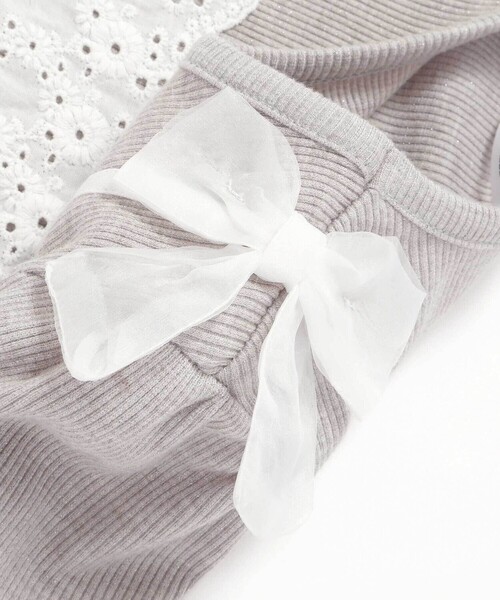 SLAP SLIP(スラップスリップ)の「花柄刺しゅうオーガンジービスチェドッキングTシャツ(80~130cm)(Tシャツ/カットソー・キッズ・イエロー/グレー・90cm/110cm/120cm/100cm/130cm/80cm)」の17枚目の写真