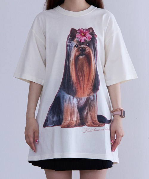 PR01.(ピーアールワン)の「BACANORA DON'T LEAVE ME BEHIND BIG TEE(Tシャツ/カットソー・レディース・アイボリー/チャコール・X-LARGE)」の2枚目の写真