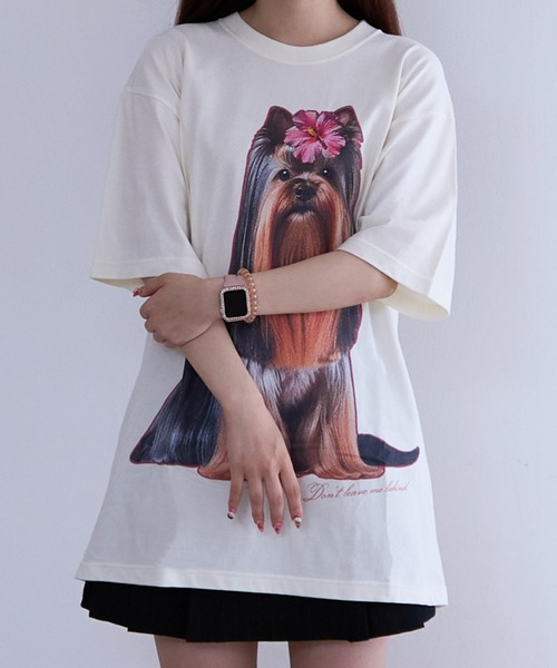 PR01.(ピーアールワン)の「BACANORA DON'T LEAVE ME BEHIND BIG TEE(Tシャツ/カットソー・レディース・アイボリー/チャコール・X-LARGE)」の3枚目の写真