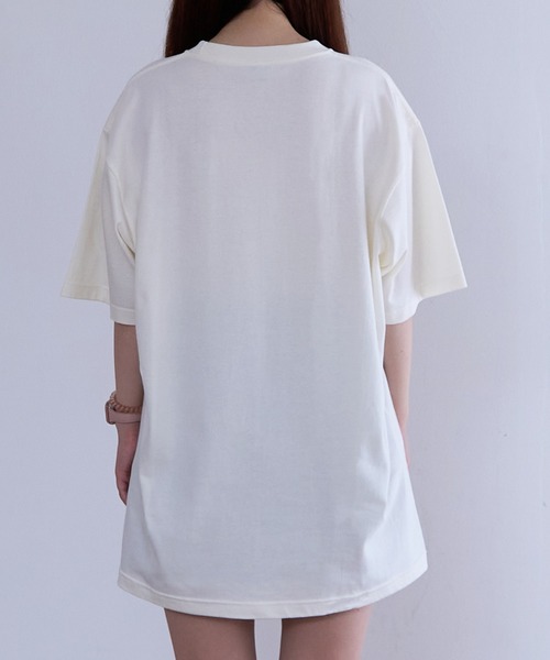 PR01.(ピーアールワン)の「BACANORA DON'T LEAVE ME BEHIND BIG TEE(Tシャツ/カットソー・レディース・アイボリー/チャコール・X-LARGE)」の4枚目の写真
