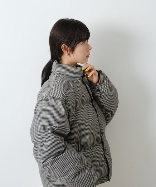セール】【UNISEX/2サイズ】チェックパデットジャケット（ダウン