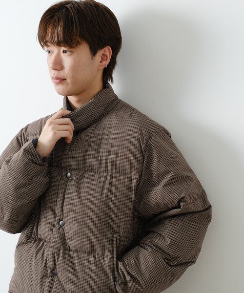 WHIMSIC（ウィムジック）の「【UNISEX/2サイズ】チェックパデットジャケット（ダウンジャケット/コート・メンズ・ブラック/ブラウン/ベージュ・1/2）」の6枚目の写真