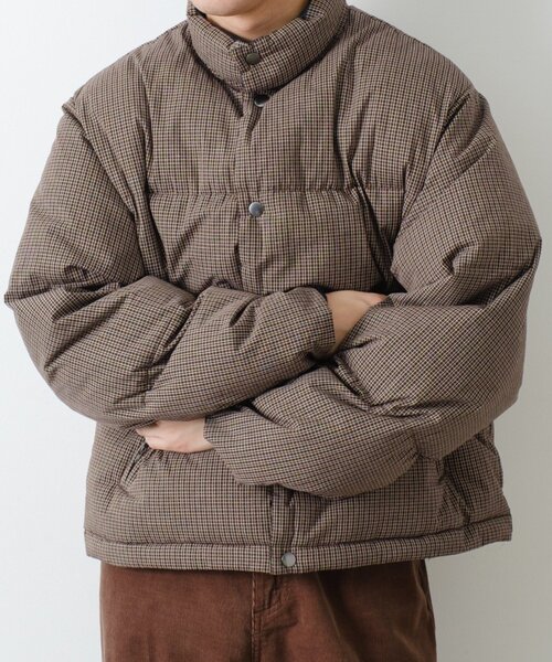 WHIMSIC（ウィムジック）の「【UNISEX/2サイズ】チェックパデットジャケット（ダウンジャケット/コート・メンズ・ブラック/ブラウン/ベージュ・1/2）」の7枚目の写真