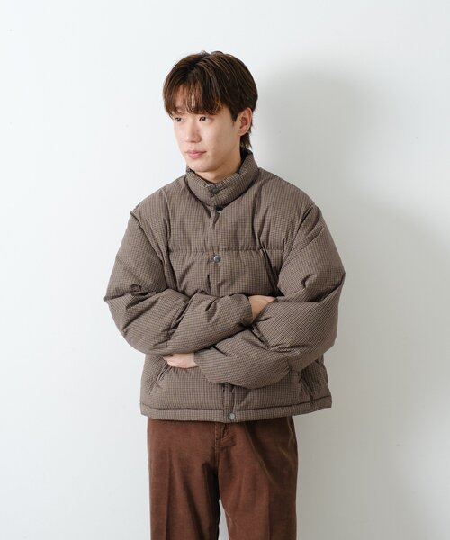WHIMSIC（ウィムジック）の「【UNISEX/2サイズ】チェックパデットジャケット（ダウンジャケット/コート・メンズ・ブラック/ブラウン/ベージュ・1/2）」の8枚目の写真