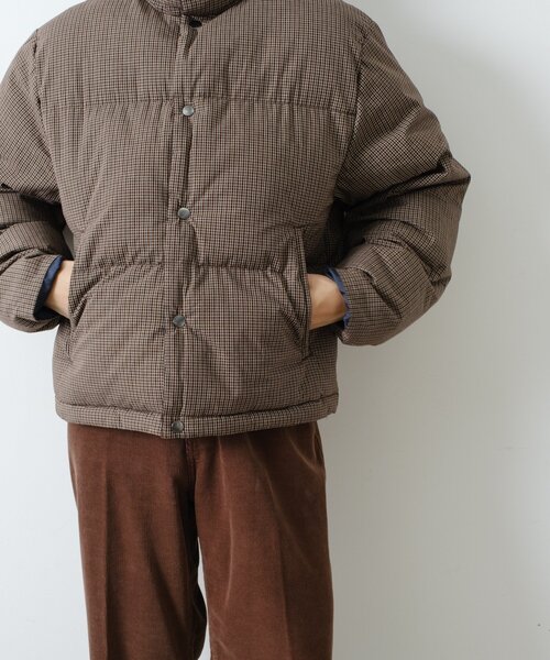WHIMSIC（ウィムジック）の「【UNISEX/2サイズ】チェックパデットジャケット（ダウンジャケット/コート・メンズ・ブラック/ブラウン/ベージュ・1/2）」の9枚目の写真