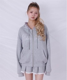 FickleBebe（フィクルベベ）の「サテンフリルジップフーディー（カーディガン/ボレロ）」