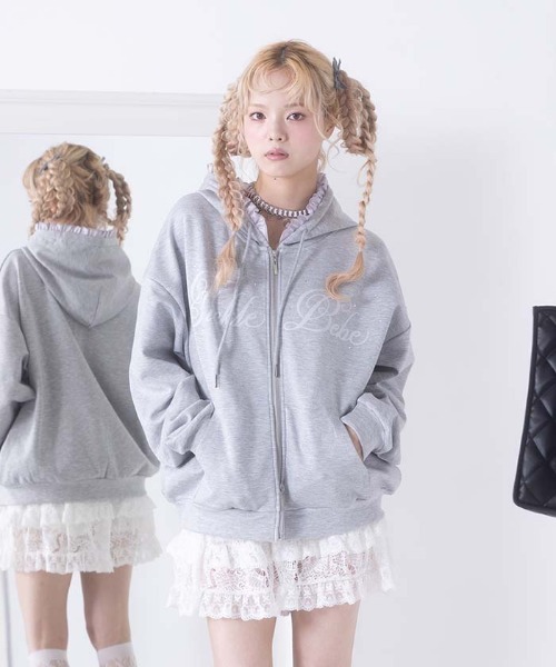 フィクルベベ サテンフリルジップフーディー サテンフリルジップフーディー（カーディガン/ボレロ）｜FickleBebe