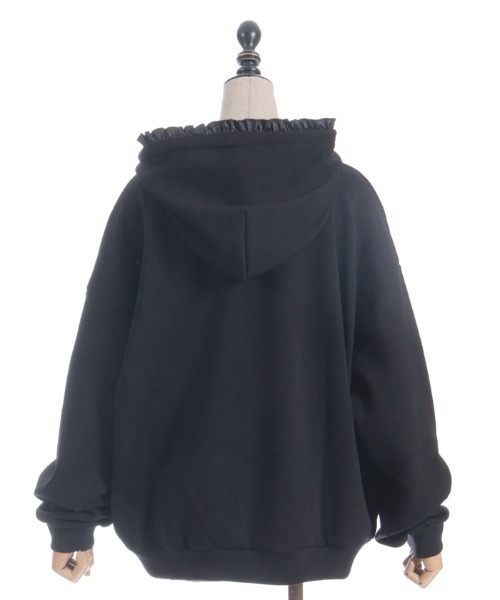 サテンフリルジップフーディー（カーディガン/ボレロ）｜FickleBebe