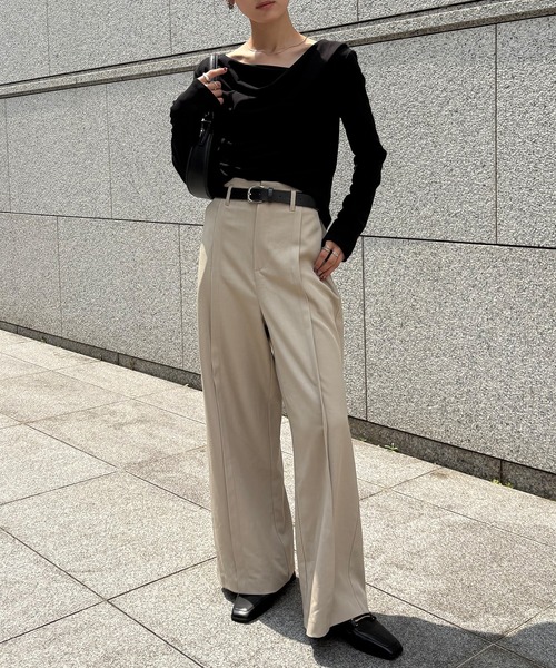 NOGLE（ノグル）の「【NOGLE/ノグル】2wayオフショルロンT（Tシャツ/カットソー・レディース・チャコール/ホワイト/ブラック/オートミール/ピンク・FREE）」の21枚目の写真