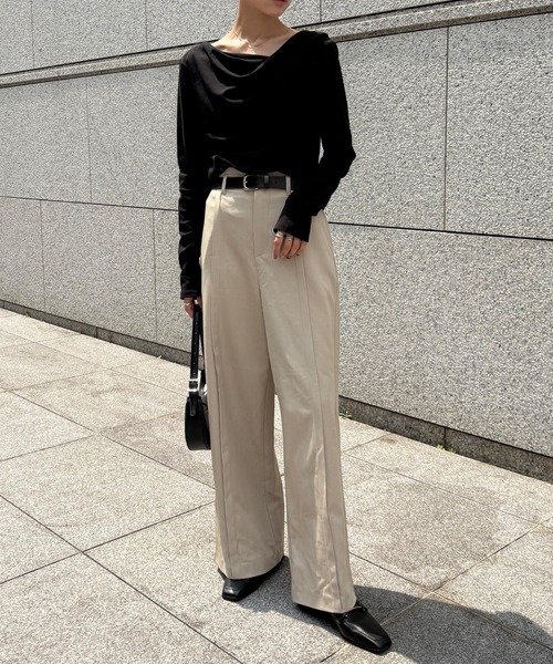 NOGLE（ノグル）の「【NOGLE/ノグル】2wayオフショルロンT（Tシャツ/カットソー・レディース・チャコール/ホワイト/ブラック/オートミール/ピンク・FREE）」の22枚目の写真