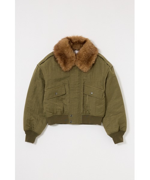 MOUSSY(マウジー)の「F/FUR COLLAR CROP ブルゾン(ブルゾン・レディース・ブラウン/カーキ・FREE)」の13枚目の写真