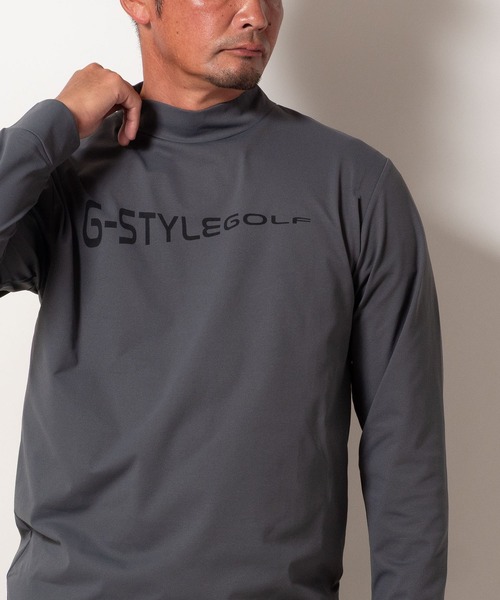 BAYBLO(ベイブロ)の「(SA) 複合繊維 モックネック ロゴ 長袖 Tシャツ(Tシャツ/カットソー・メンズ・チャコールグレー/ブラック/ホワイト/ネイビー・L/M/LL)」の4枚目の写真