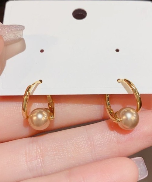 shoppinggo(ショッピングゴー)の「ピアス リングピアス レディース 上品 ゴールド ピアスパール 大ぶり 輝く 小顔効果(ピアス(両耳用)・レディース・ゴールド・FREE)」の6枚目の写真