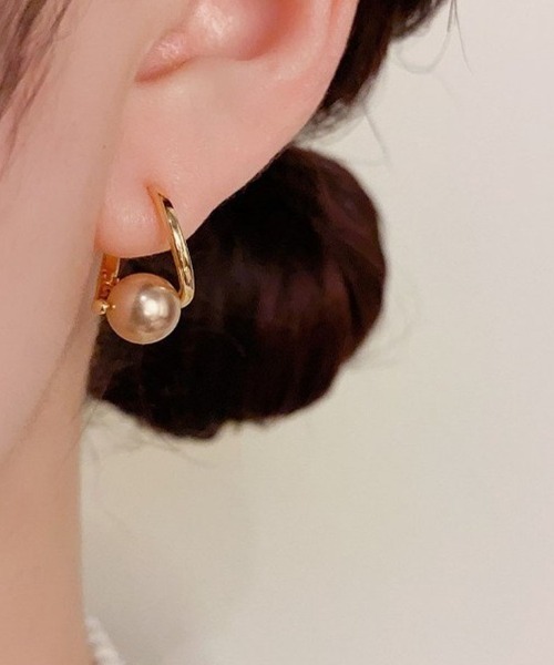 セール】ピアス リングピアス レディース 上品 ゴールド ピアスパール