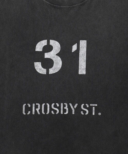 Saturdays NYC（サタデーズ ニューヨークシティ ）の「Crosby Stencil Print Relaxed LS Tee（Tシャツ/カットソー・メンズ・オリーブ/チャコールグレー・X-SMALL/XL/S/M/L）」の18枚目の写真