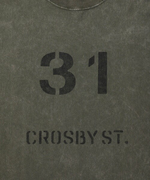 Saturdays NYC（サタデーズ ニューヨークシティ ）の「Crosby Stencil Print Relaxed LS Tee（Tシャツ/カットソー・メンズ・オリーブ/チャコールグレー・X-SMALL/XL/S/M/L）」の19枚目の写真