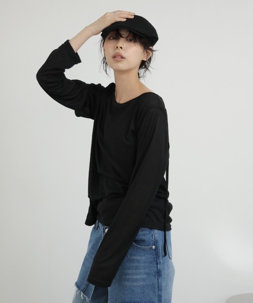 Ulysses（ユリシス）の「バックレースシアーカットソー（Tシャツ/カットソー・レディース・ブラック/ベージュ・F）」の6枚目の写真