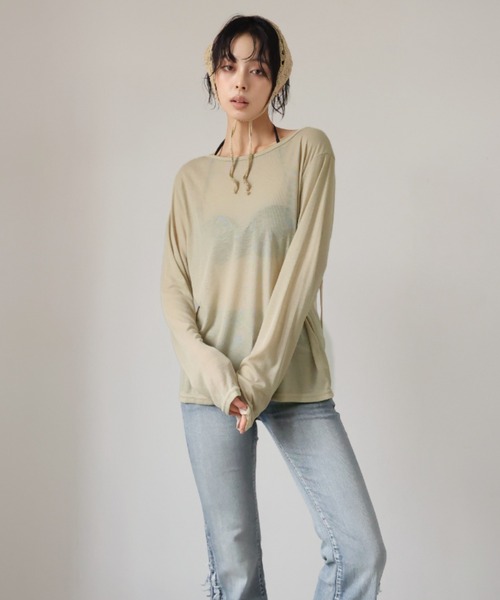 Ulysses（ユリシス）の「バックレースシアーカットソー（Tシャツ/カットソー・レディース・ブラック/ベージュ・F）」の20枚目の写真