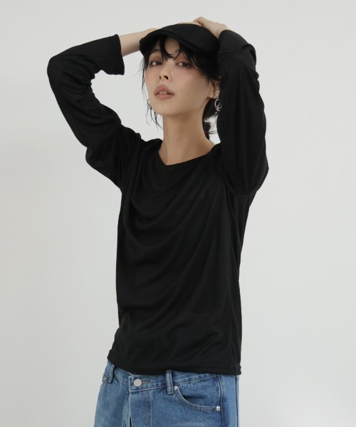 Ulysses（ユリシス）の「バックレースシアーカットソー（Tシャツ/カットソー・レディース・ブラック/ベージュ・F）」の14枚目の写真