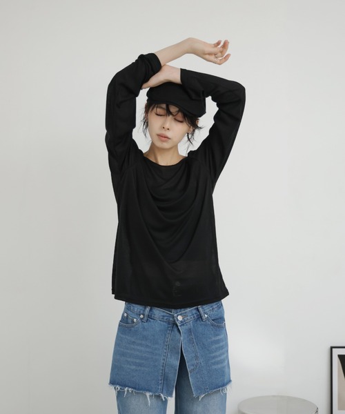 Ulysses（ユリシス）の「バックレースシアーカットソー（Tシャツ/カットソー・レディース・ブラック/ベージュ・F）」の15枚目の写真