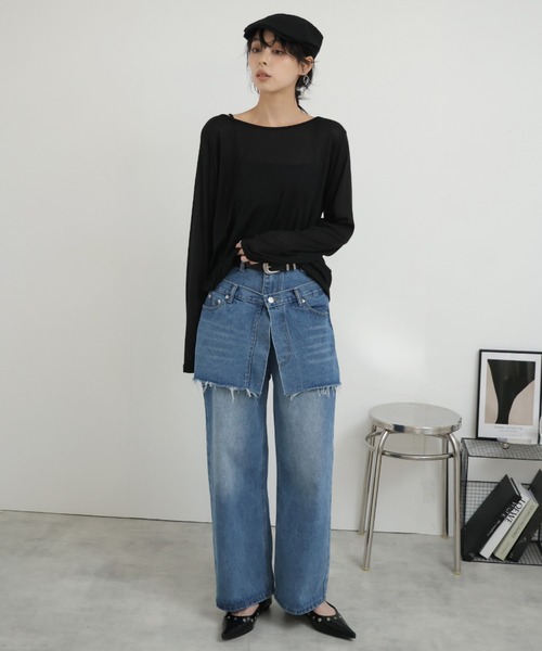 Ulysses（ユリシス）の「バックレースシアーカットソー（Tシャツ/カットソー・レディース・ブラック/ベージュ・F）」の17枚目の写真