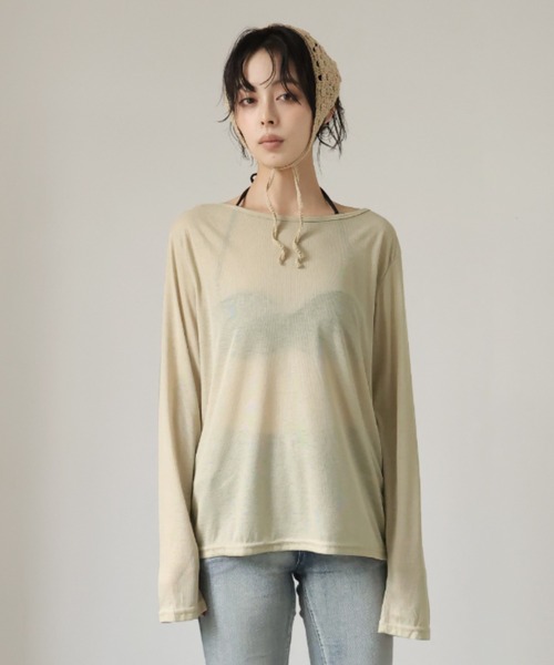 Ulysses（ユリシス）の「バックレースシアーカットソー（Tシャツ/カットソー・レディース・ブラック/ベージュ・F）」の21枚目の写真