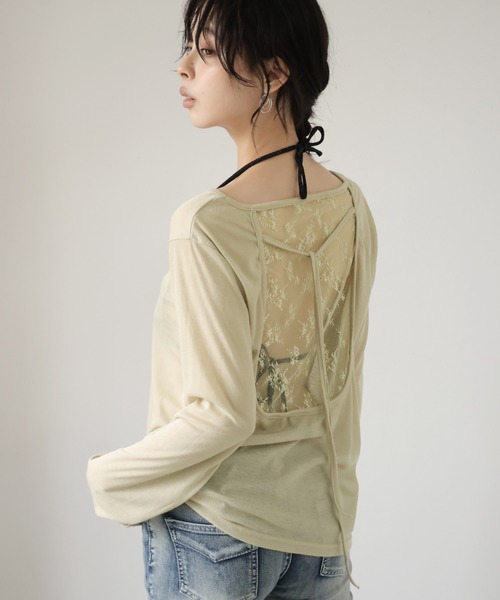 Ulysses（ユリシス）の「バックレースシアーカットソー（Tシャツ/カットソー・レディース・ブラック/ベージュ・F）」の22枚目の写真