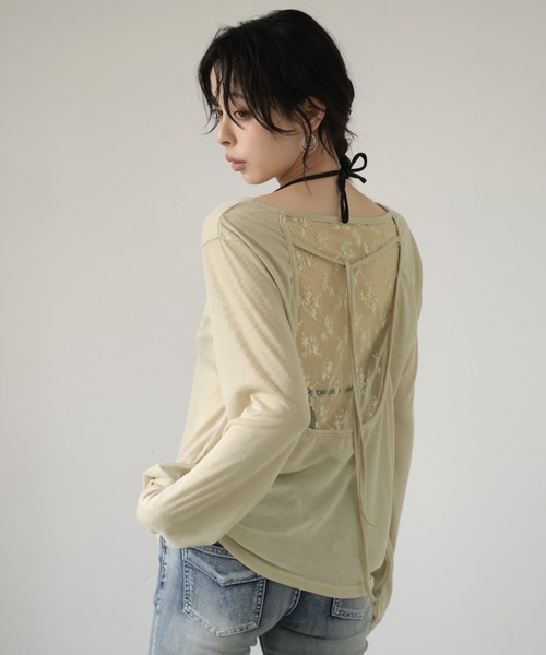 Ulysses（ユリシス）の「バックレースシアーカットソー（Tシャツ/カットソー・レディース・ブラック/ベージュ・F）」の19枚目の写真