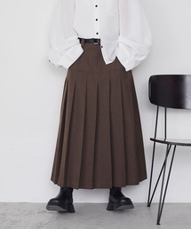 【forksy.】ローライズワイドプリーツロングスカート