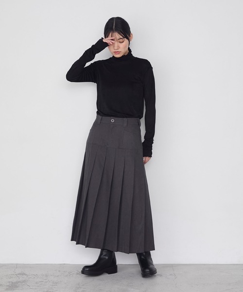 forksy.】ローライズワイドプリーツロングスカート forksy.│MONO-MART