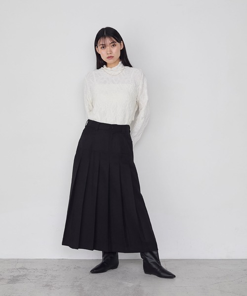 forksy.】ローライズワイドプリーツロングスカート forksy.│MONO-MART