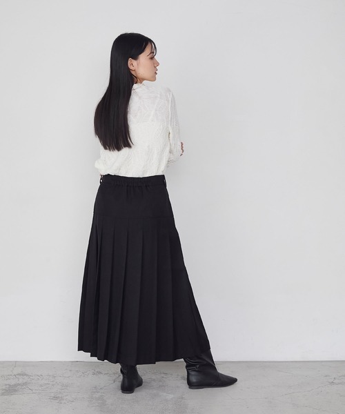 forksy.】ローライズワイドプリーツロングスカート forksy.│MONO-MART