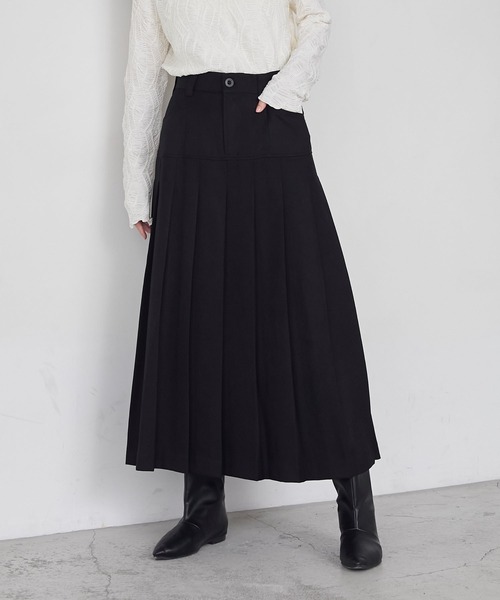 forksy.】ローライズワイドプリーツロングスカート forksy.│MONO-MART