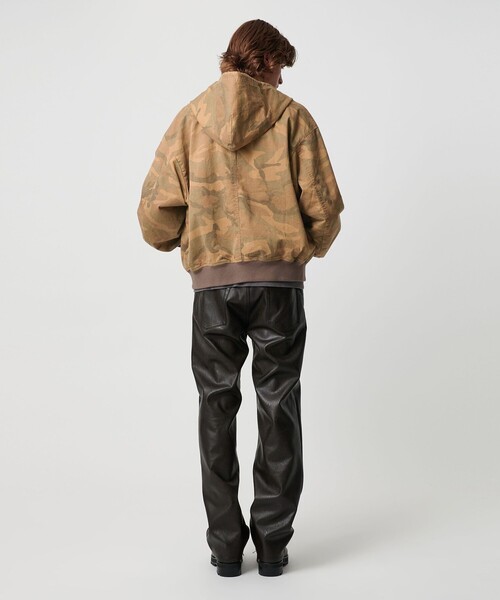 ピグメント プリント ジップ フード ジャケット -セットアップ対応