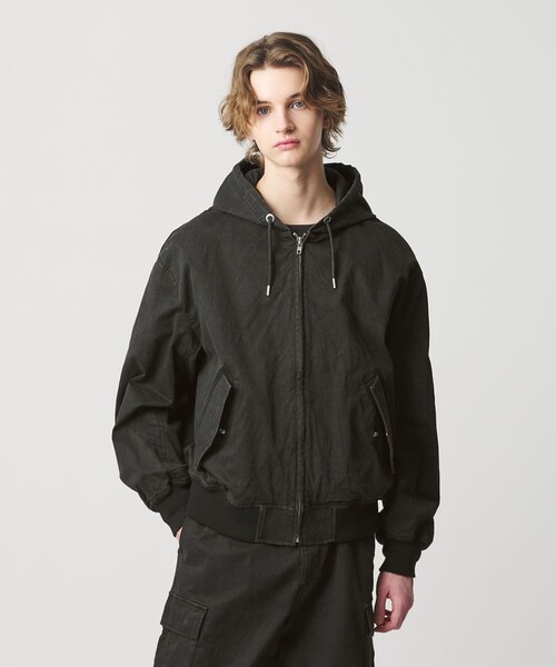 セール】ピグメント プリント ジップ フード ジャケット -セットアップ