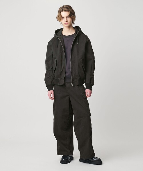 セール】ピグメント プリント ジップ フード ジャケット -セットアップ